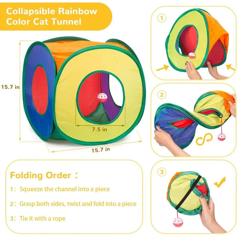 33 PCS Cat Toys Kitten Toys Set, Collapsible Cat Tunnels for Indoor Cats